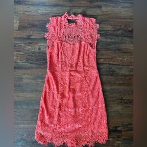 Free People Coral Lace Dress